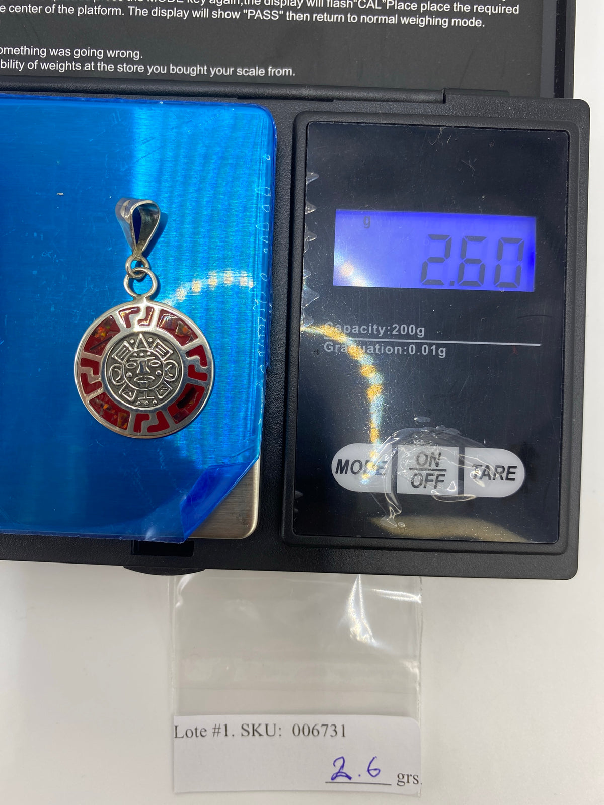 Dije Prehispánico Plata 925 Ópalo de Fuego — Taxco — foto 6