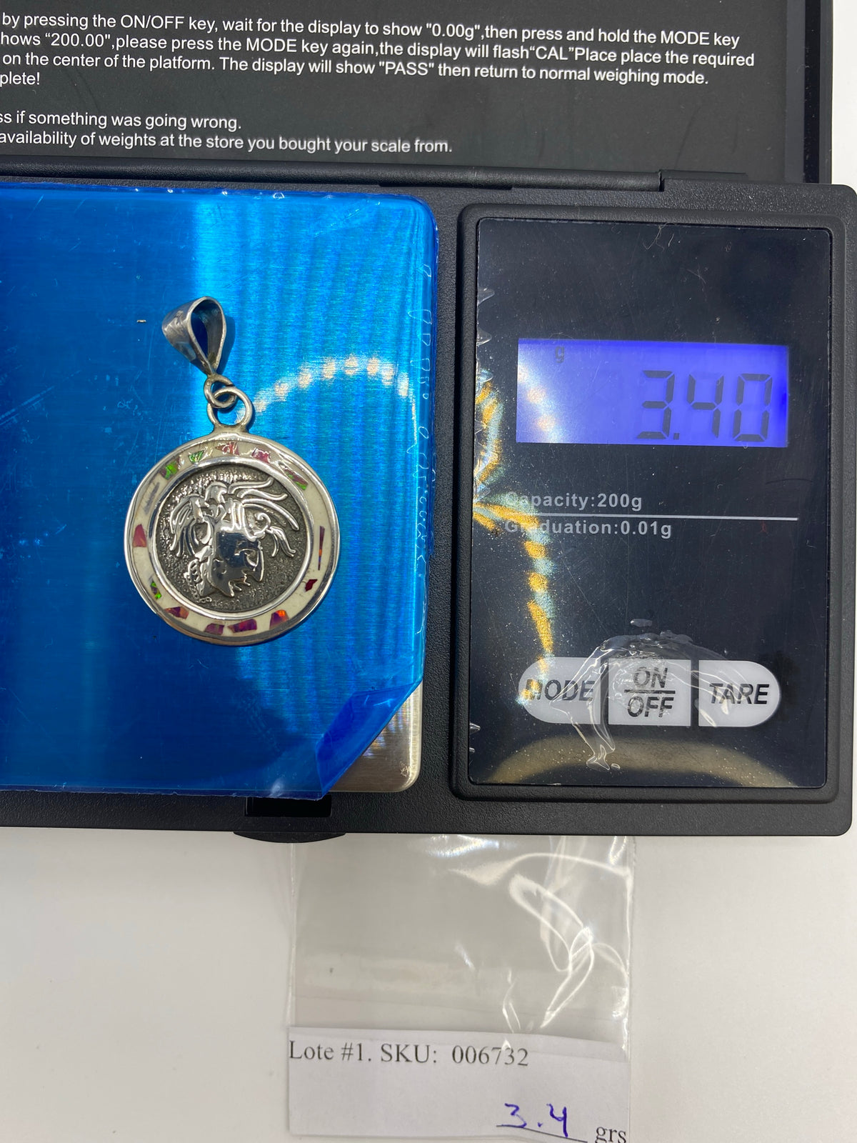 Dije Prehispánico Plata 925 Ópalo de Fuego — Taxco — foto 6