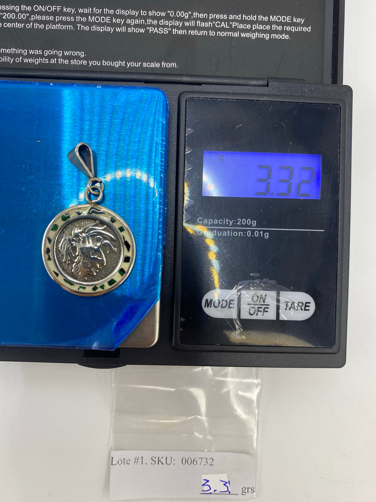 Dije Plata Ópalo de Fuego Prehispánico — Taxco 925 — foto 6