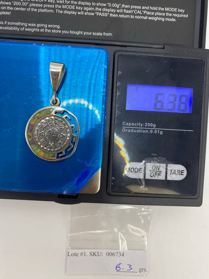 Dije Calendario Azteca Plata 950 con Ópalo de Fuego — foto 6