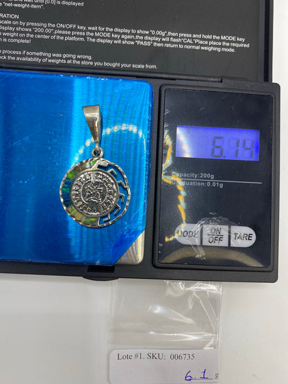 Dije Plata 950 Calendario Azteca con Ópalo de Fuego — foto 6