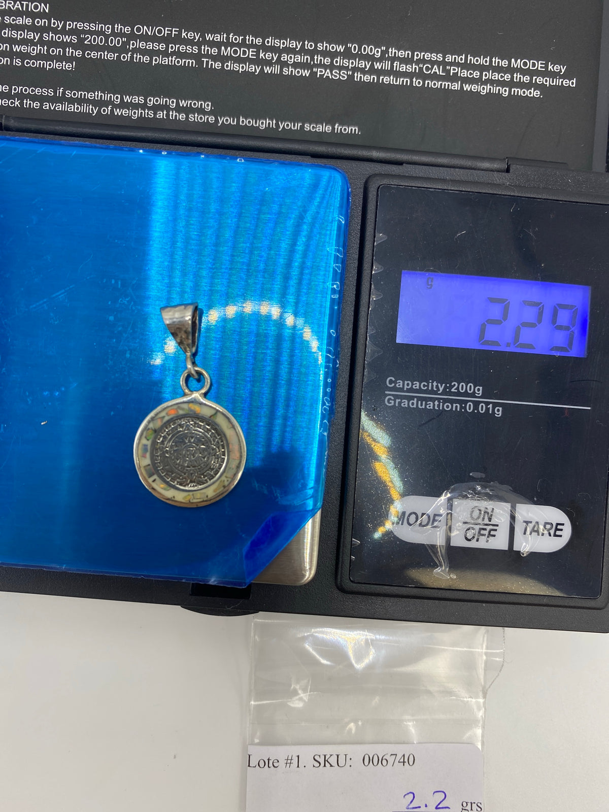 Dije Plata Piedra del Calendario con Ópalo de Fuego — Taxco — foto 6