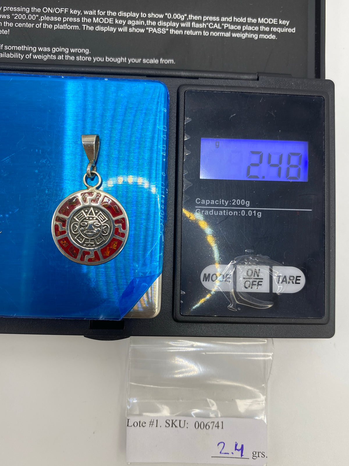 Dije Plata Prehispánico Ópalo de Fuego — Taxco 925 — foto 6