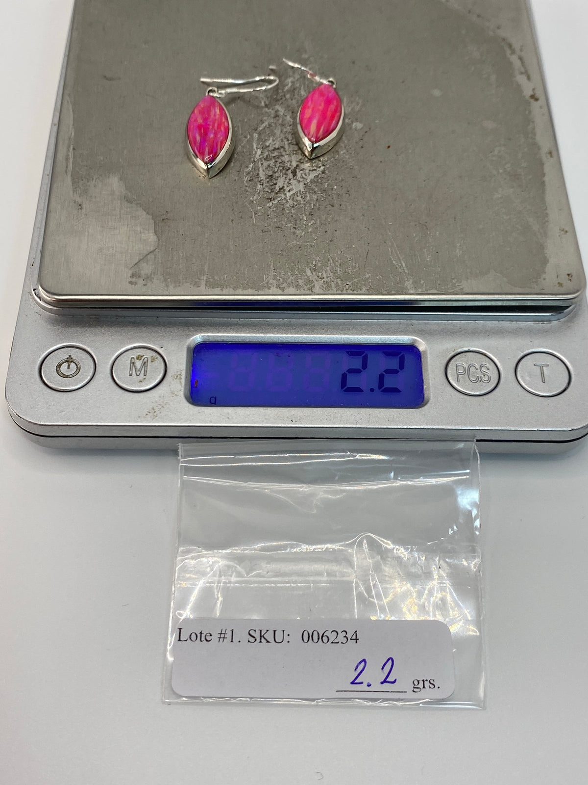 Aretes Opalo de Fuego Rosa — Plata 925 Taxco — foto 6
