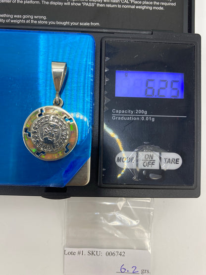 Dije Calendario Maya Plata 950 — Ópalo de Fuego — foto 6
