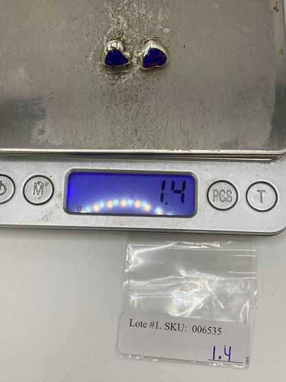 Aretes de Plata con Ópalo de Fuego Morado — Taxco 925 — foto 6