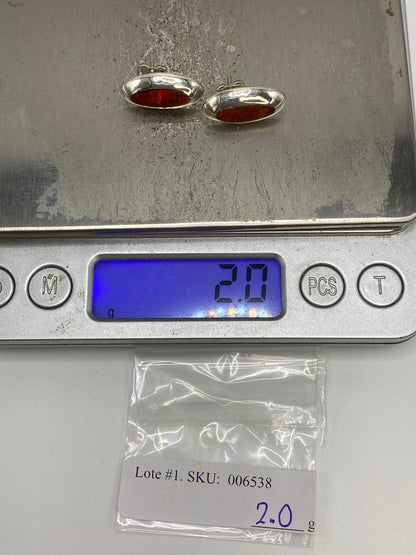 Aretes de Plata con Ópalo de Fuego Rojo — Taxco 925 — foto 6