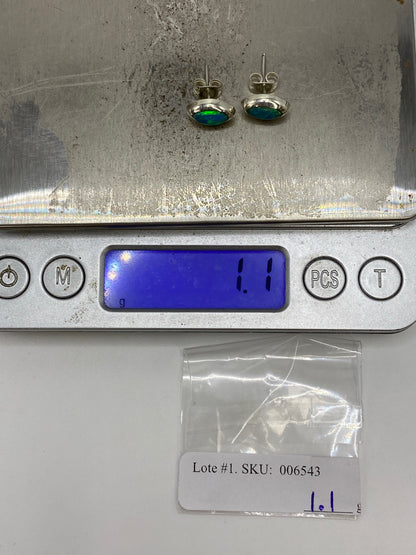 Aretes de Plata Ópalo de Fuego Azul — Taxco 925 — foto 6