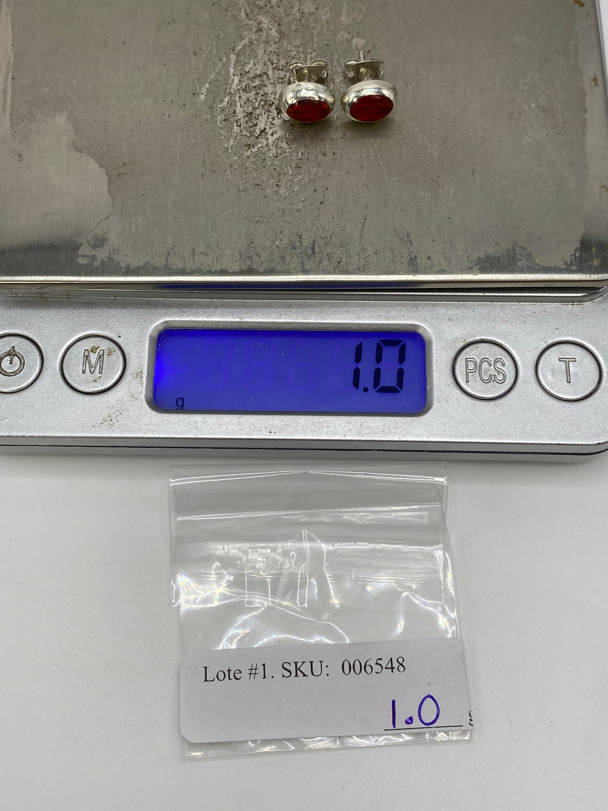 Aretes de Plata con Ópalo de Fuego Rojo — Taxco 925 — foto 6