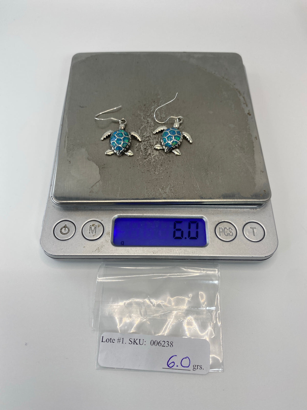 Aretes Plata 950 Ópalo de Fuego Azul — Taxco — foto 6
