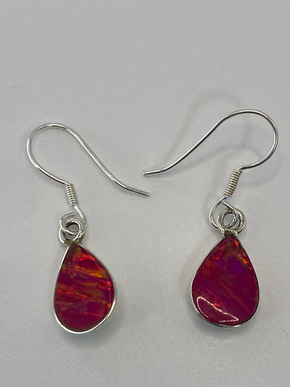 Aretes de Plata con Ópalo de Fuego Rosa — Taxco 925 — foto 5
