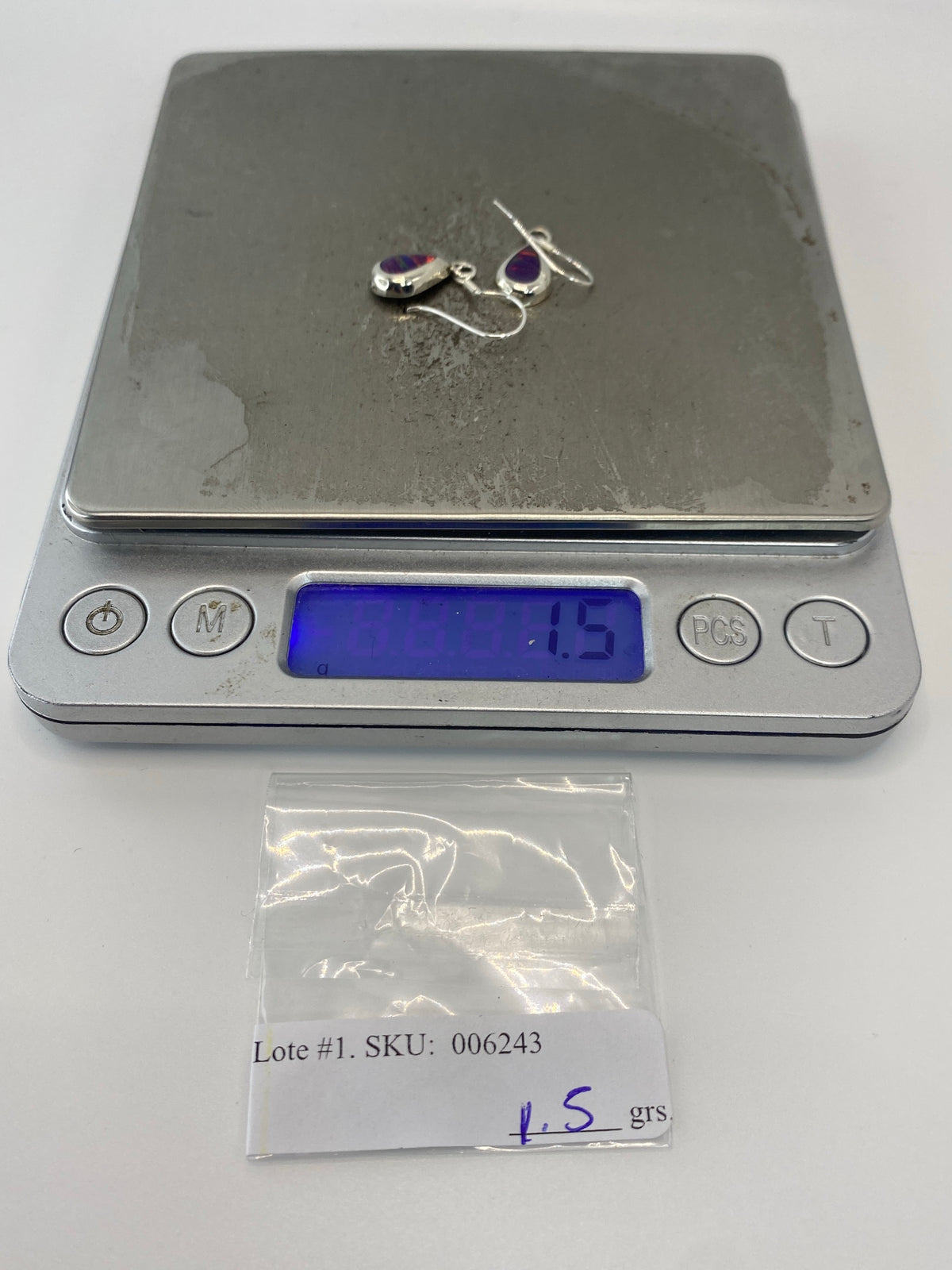Aretes de Plata con Ópalo de Fuego Morado — Taxco — foto 6