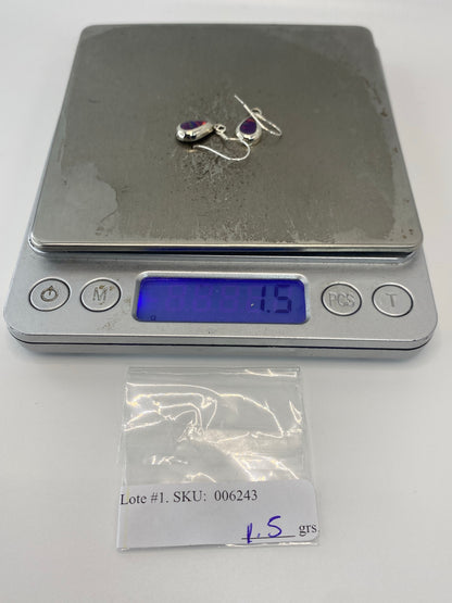 Aretes de Plata con Ópalo de Fuego Morado — Taxco — foto 6