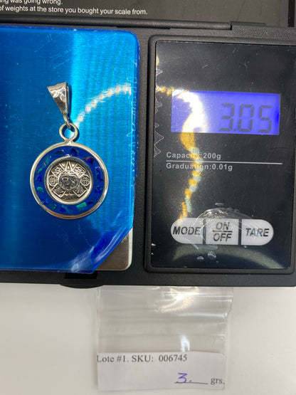 Dije Plata Mandala Solar Ópalo de Fuego — Taxco 925 — foto 6