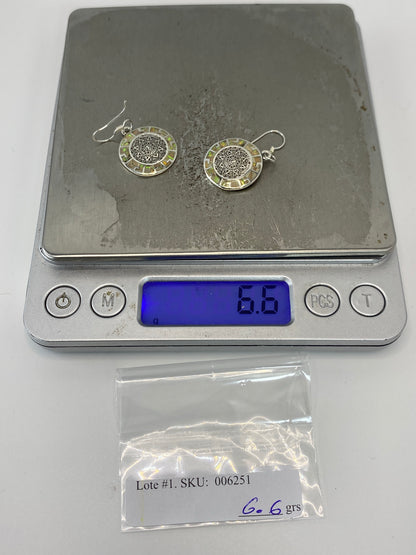 Aretes Plata Ópalo de Fuego Prehispánico — Taxco 950 — foto 6