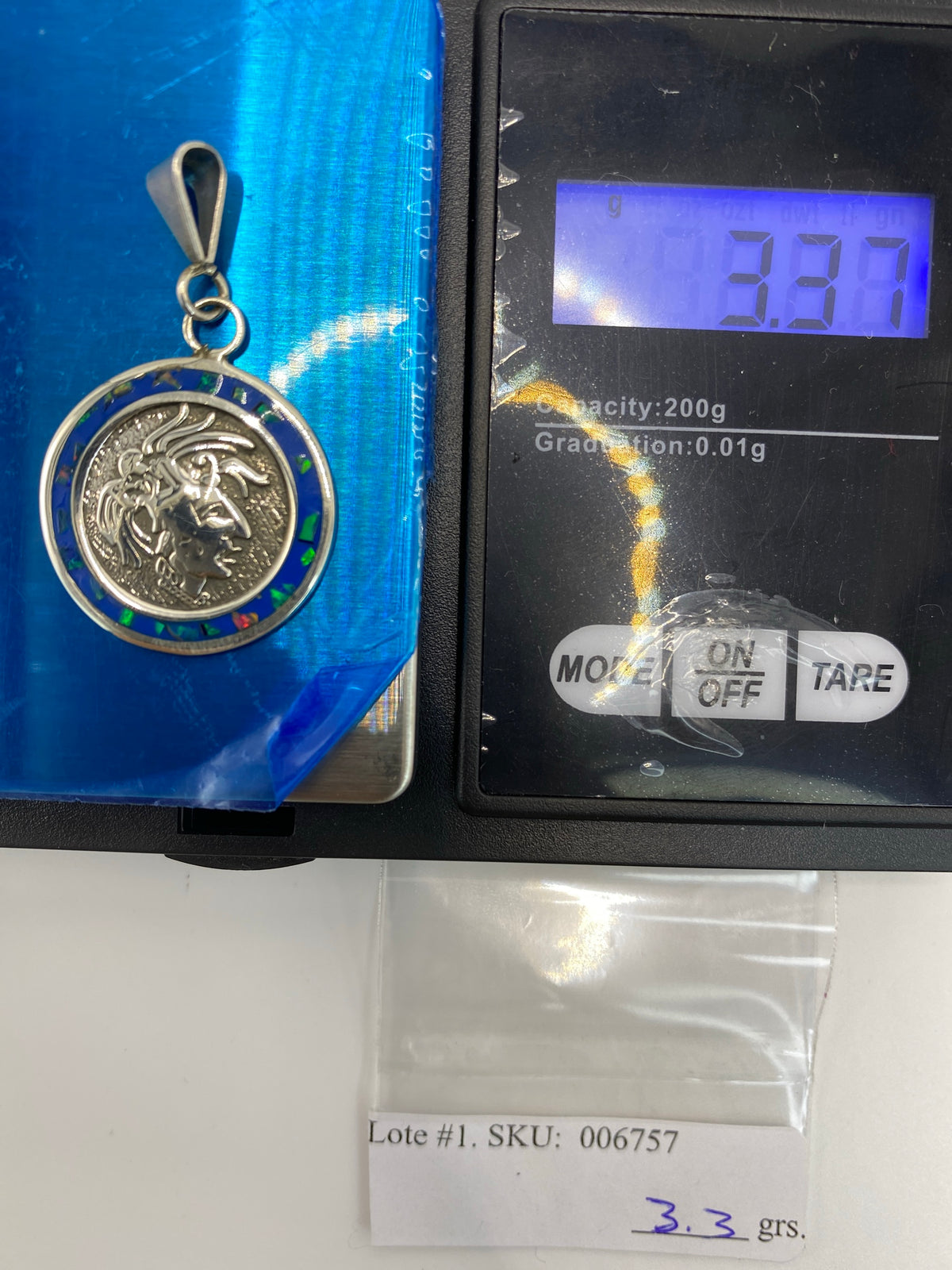 Dije Plata Prehispánico con Ópalo de Fuego — Taxco 925 — foto 6
