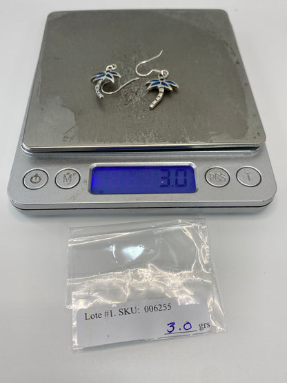 Aretes de Plata con Ópalo de Fuego Azul — Taxco 950 — foto 6