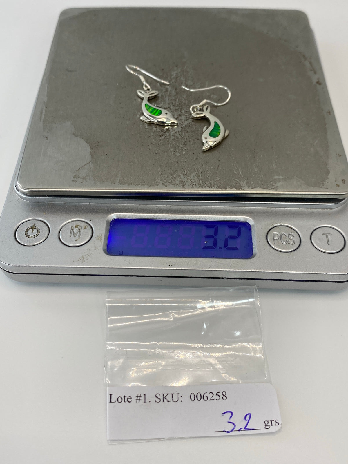 Aretes de Plata con Opalo de Fuego Verde — Taxco 950 — foto 6