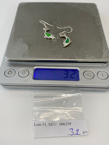 Aretes de Plata con Opalo de Fuego Verde — Taxco 950 — foto 6