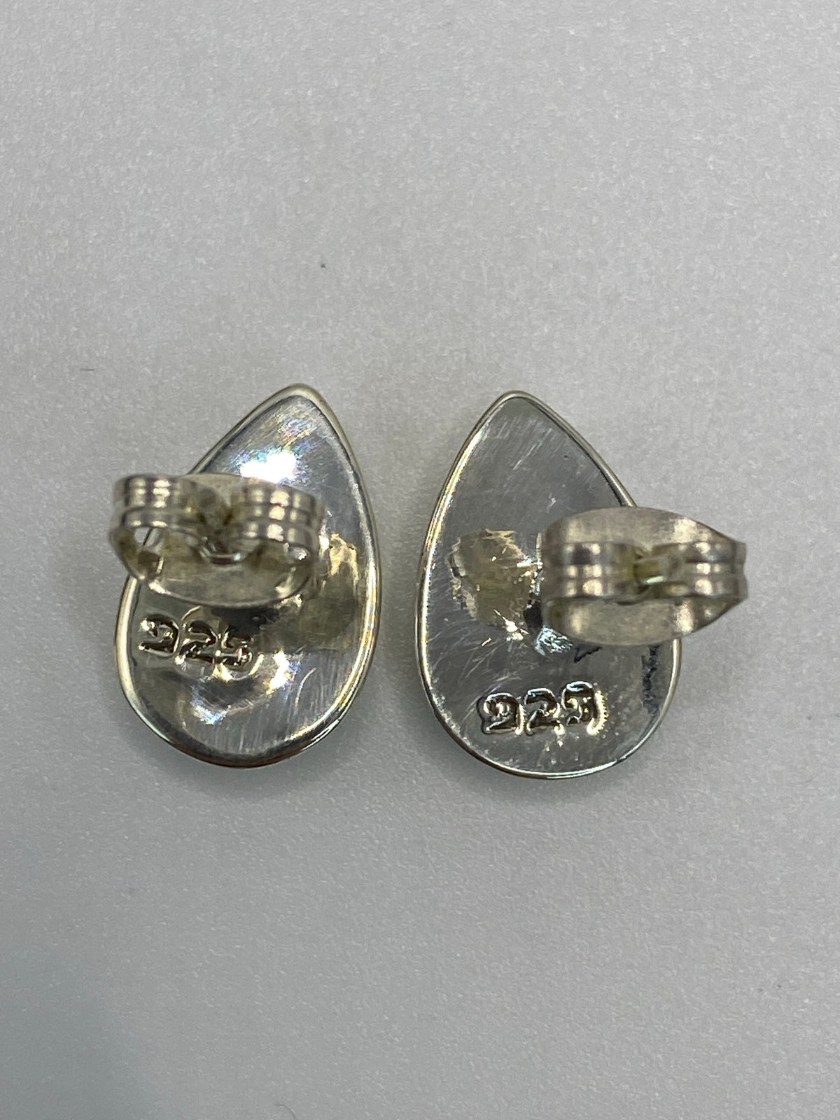 Aretes de Plata con Piedra Verde Olivo — Taxco 925 — foto 5