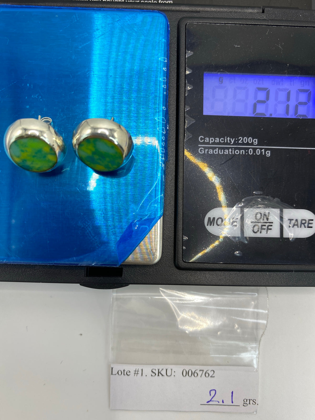 Aretes de Plata con Piedra Multicolor — Taxco 925 — foto 6