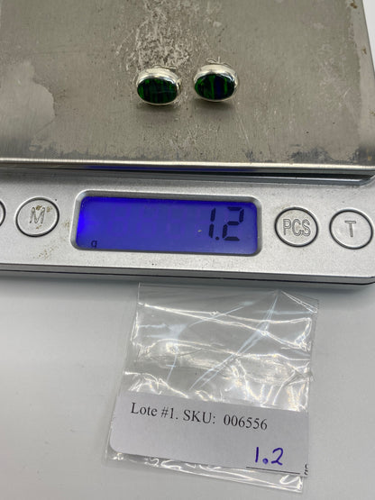 Aretes Plata Ópalo de Fuego Verde — Taxco 925 — foto 6