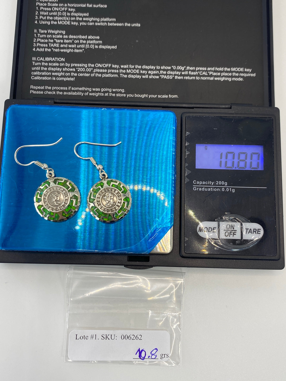 Aretes de Plata Ópalo de Fuego Verde Limón — Taxco 950 — foto 6