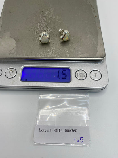 Aretes Plata Ópalo de Fuego Blanco — Taxco 925 — foto 6