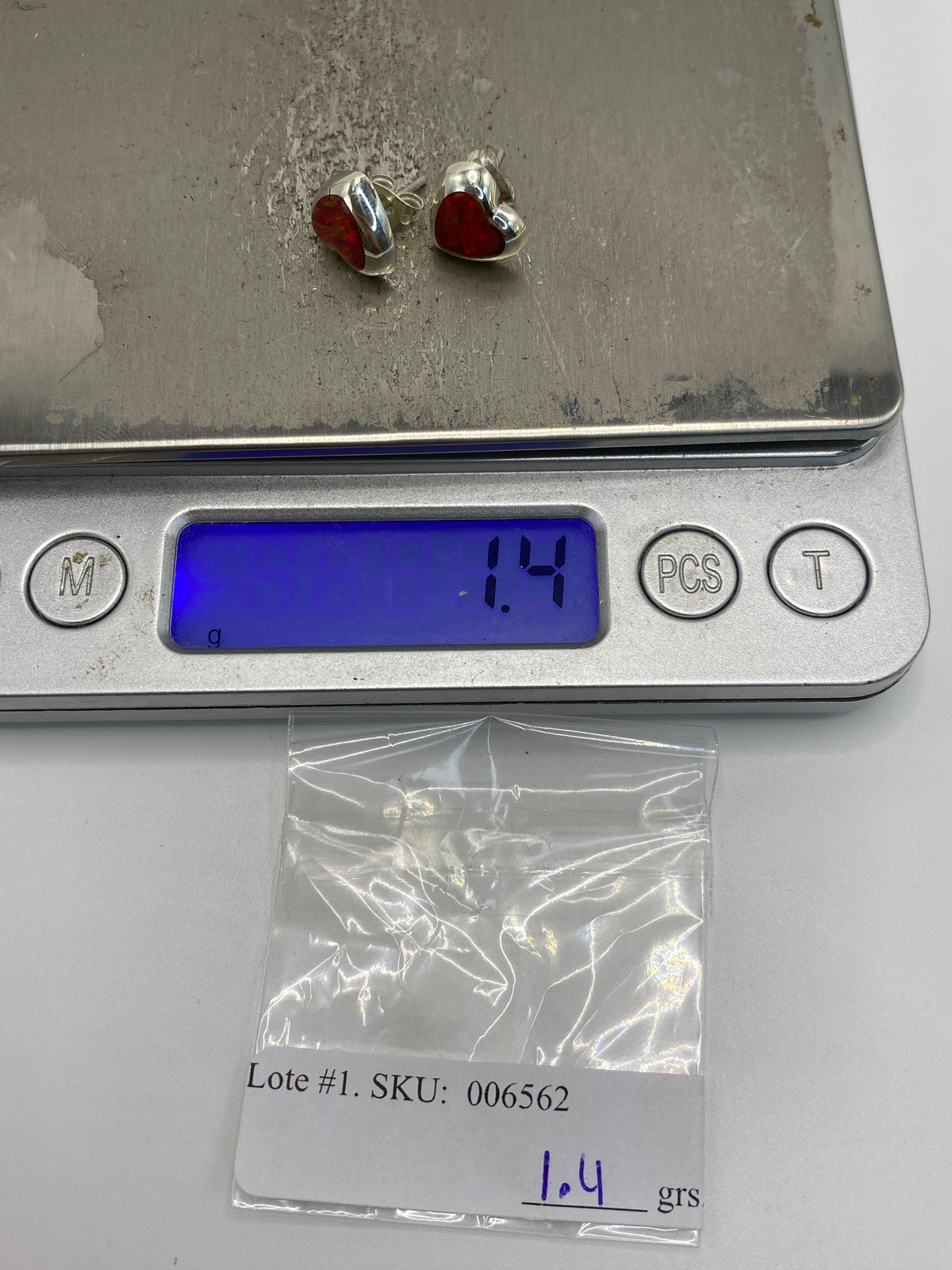 Aretes de Plata con Ópalo de Fuego Rojo — Taxco 925 — foto 6