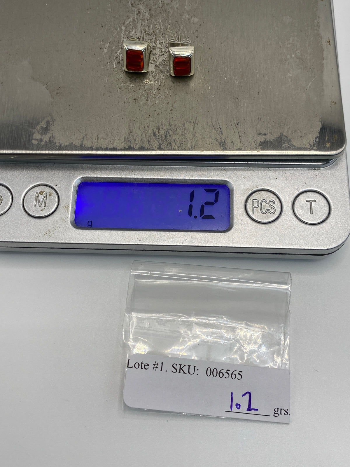 Aretes de Plata con Ópalo de Fuego Rojo — Taxco 925 — foto 6