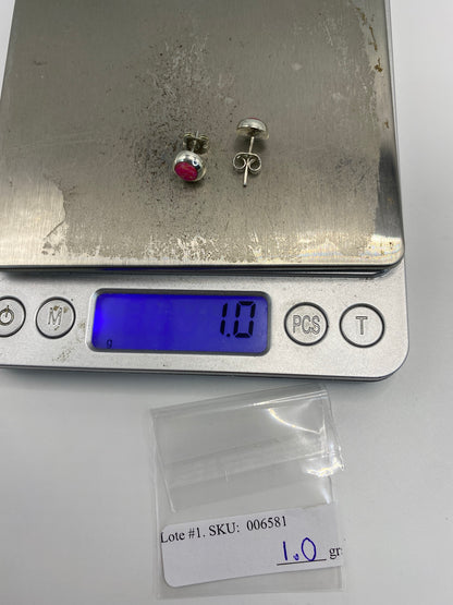 Aretes de Plata con Ópalo de Fuego Rosa — Taxco 925 — foto 6