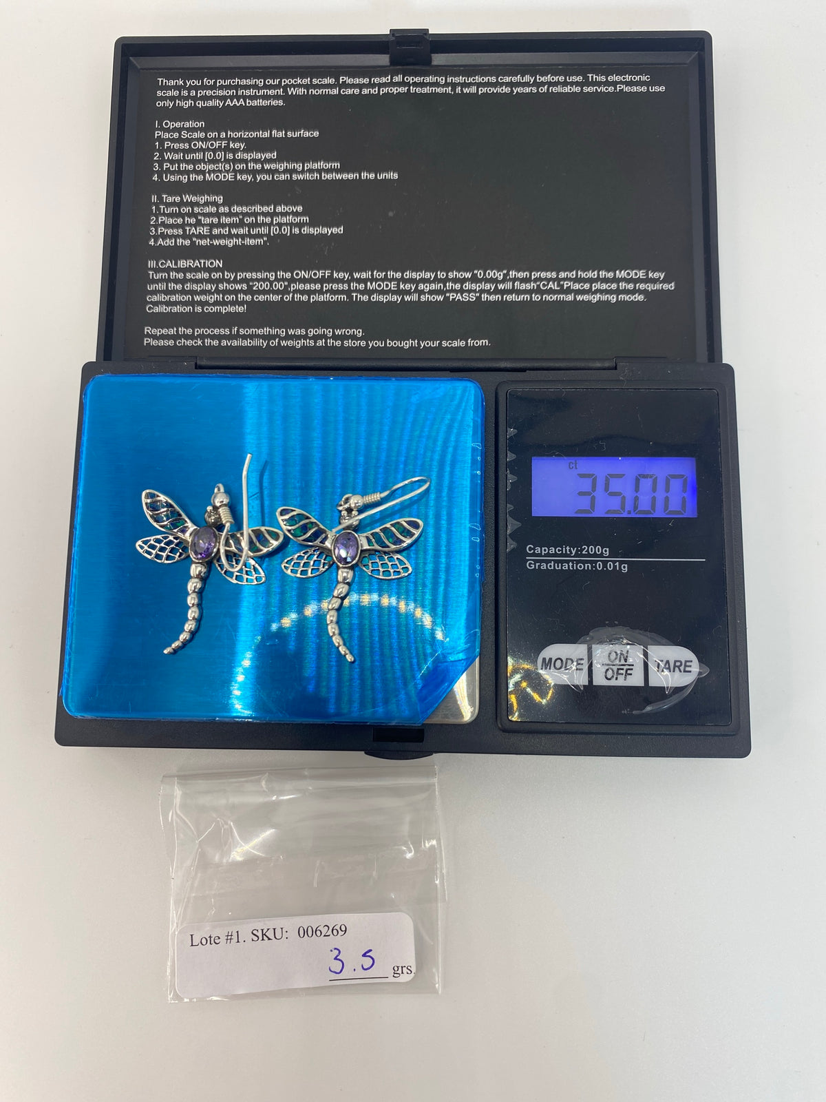 Aretes de Plata Ópalo de Fuego Azul — Taxco 950 — foto 6