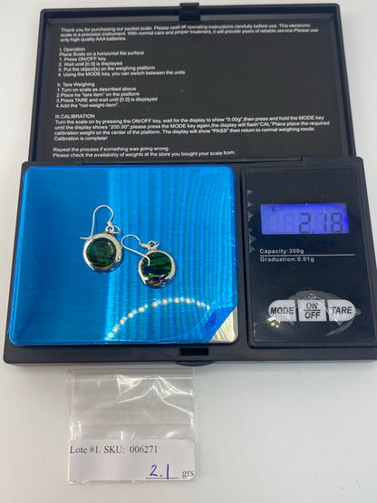 Aretes Plata Ópalo de Fuego Verde — Taxco 925 — foto 6