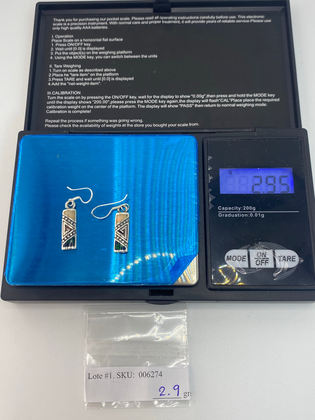Aretes Plata Opalo de Fuego Azul — Taxco 950 — foto 6