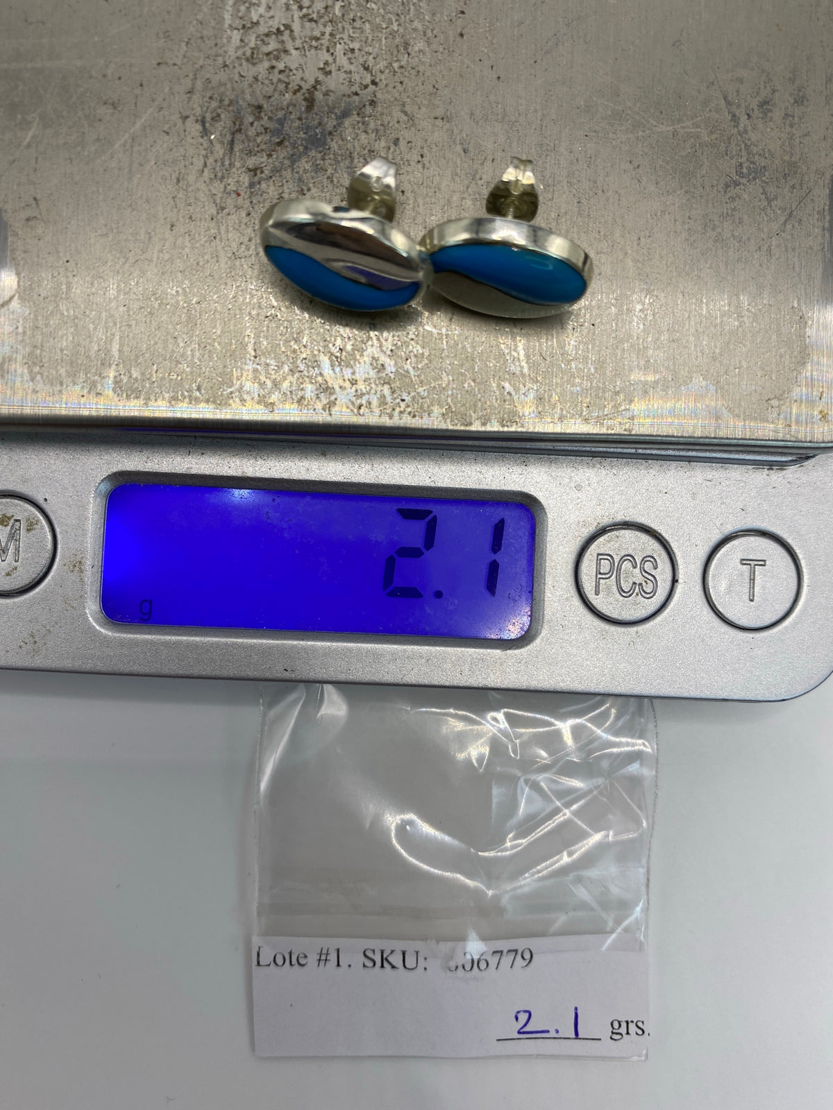 Aretes Plata 925 con Piedra Azul — Taxco — foto 6