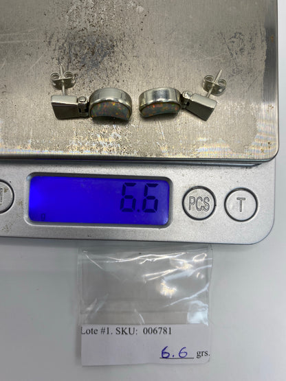Aretes de Plata 950 con Ópalo de Fuego — Taxco — foto 6