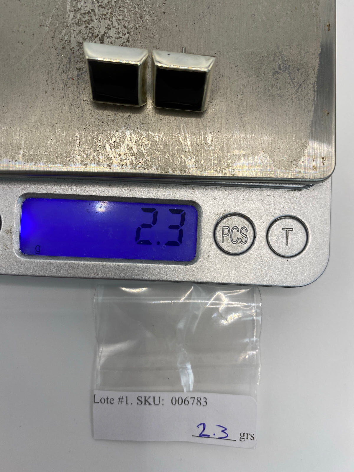 Aretes de Plata con Piedra Negra — Taxco 925 — foto 6