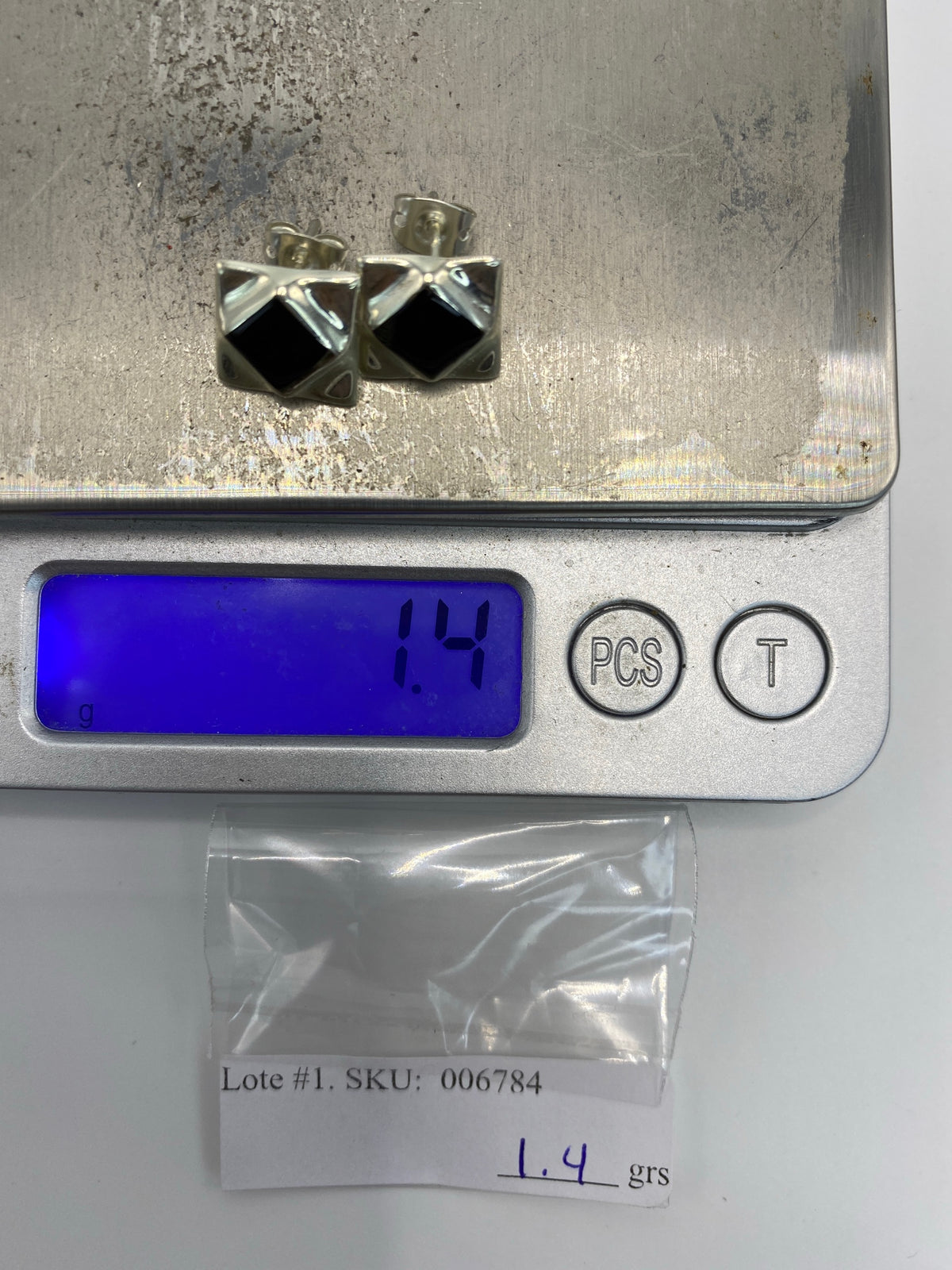 Aretes Plata Geometría Piedra Negra — Taxco 925 — foto 6