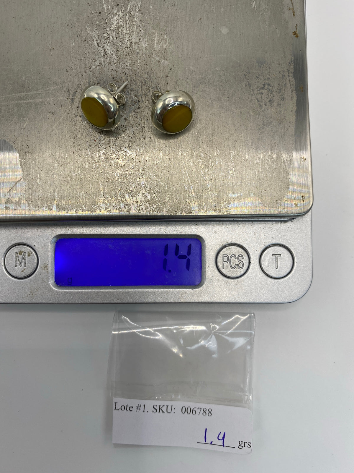 Aretes Plata con Piedra Amarilla — Taxco 925 — foto 6