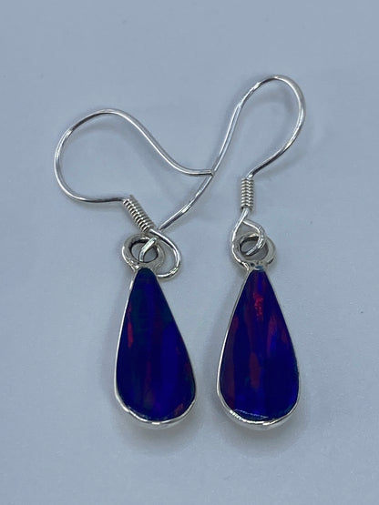 Aretes de Plata con Ópalo de Fuego Azul — Taxco — foto 5
