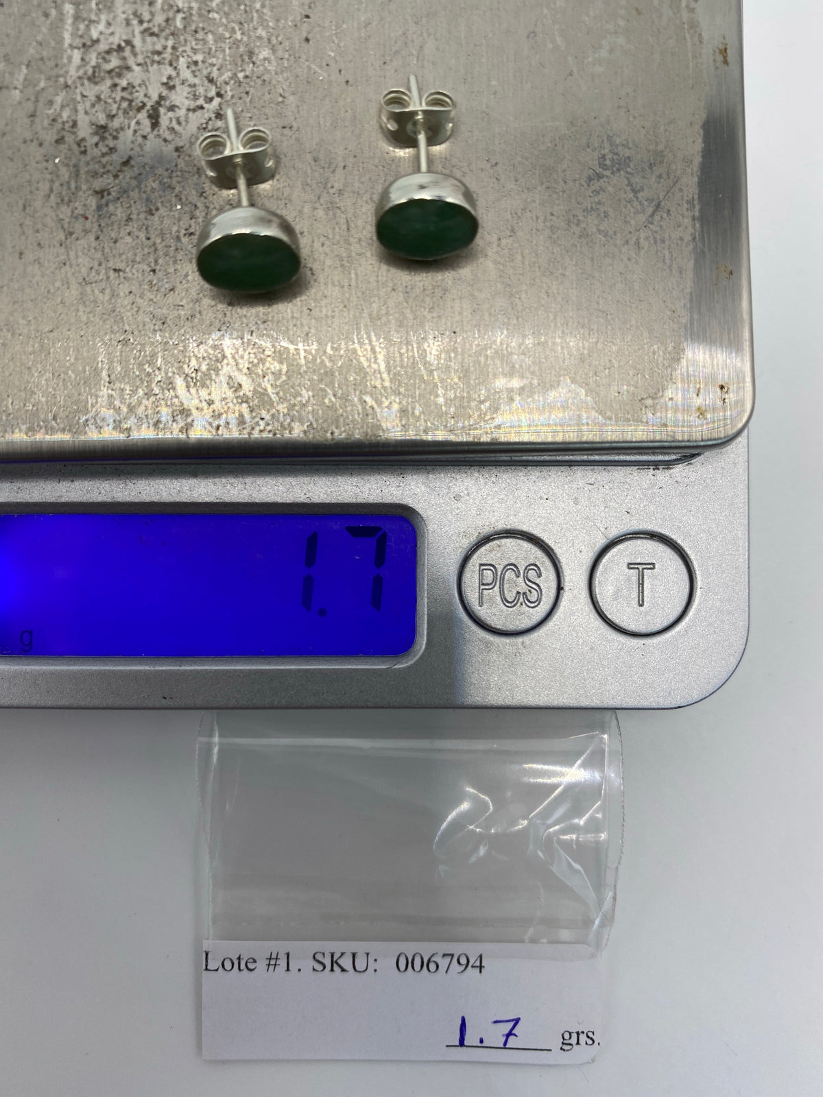 Aretes de Plata Piedra Verde Olivo — Taxco 950 — foto 6
