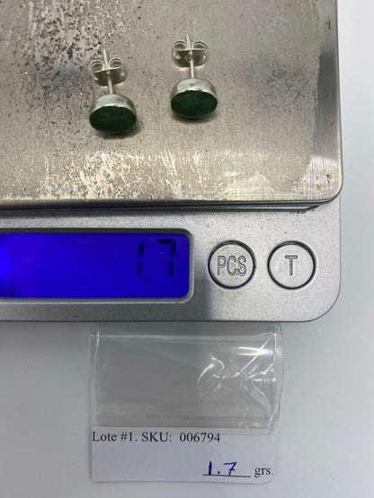 Aretes de Plata Piedra Verde Olivo — Taxco 950 — foto 6