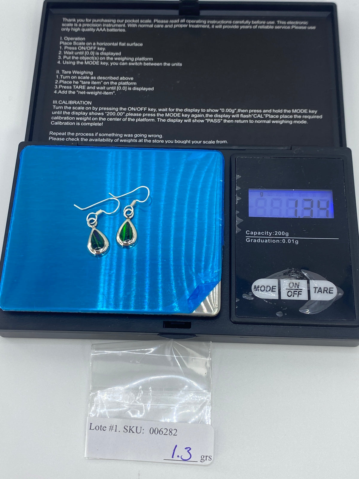 Aretes de Plata Opalo de Fuego Verde — Taxco 925 — foto 6