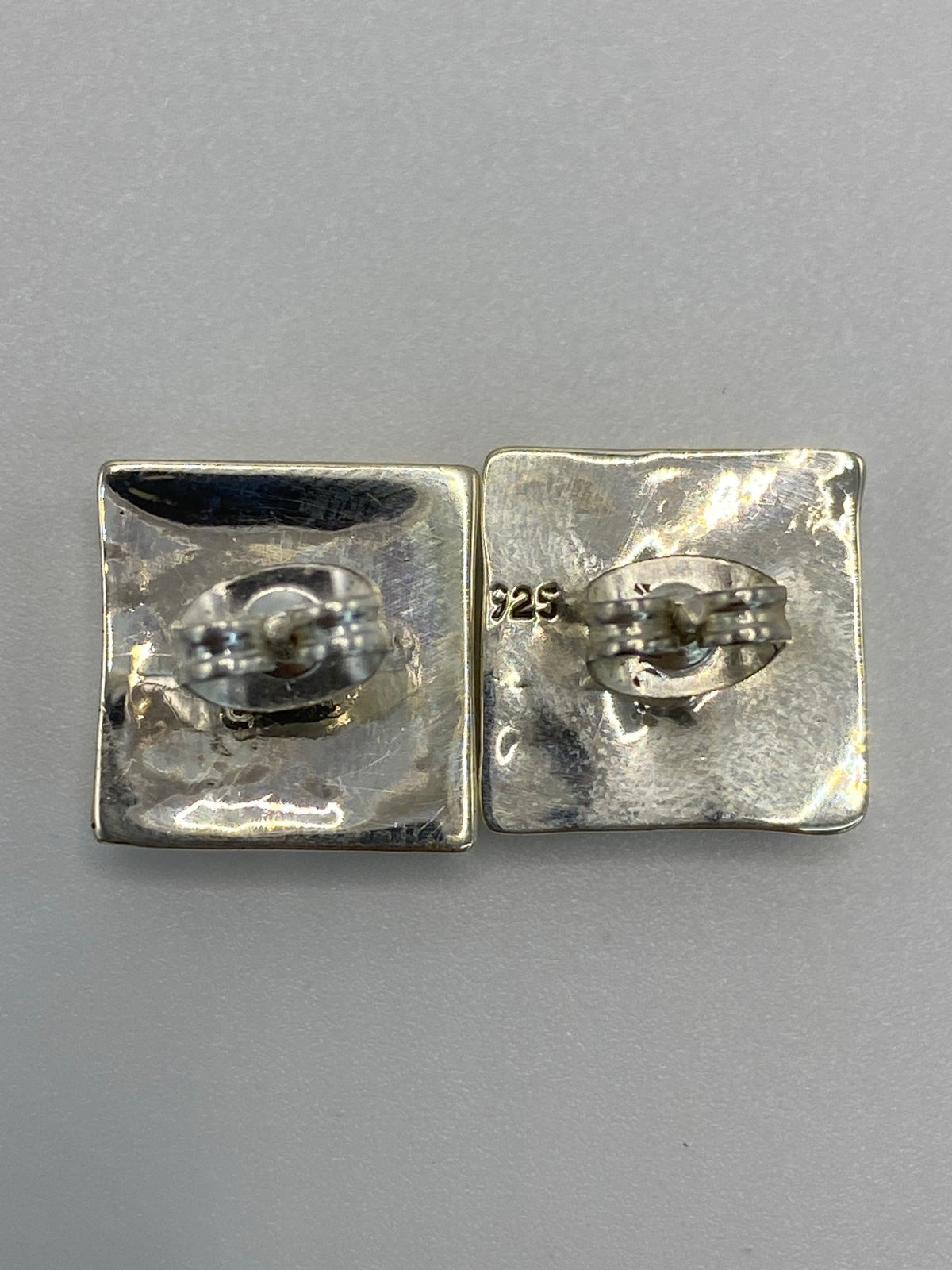 Aretes de Plata Cuadrados con Piedra Multicolor — Taxco — foto 5