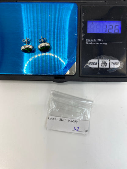 Aretes de Plata con Ópalo de Fuego Verde — Taxco 925 — foto 6