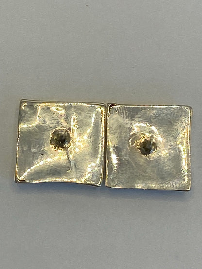 Aretes Plata Cuadrados Piedra Multicolor — Taxco — foto 5