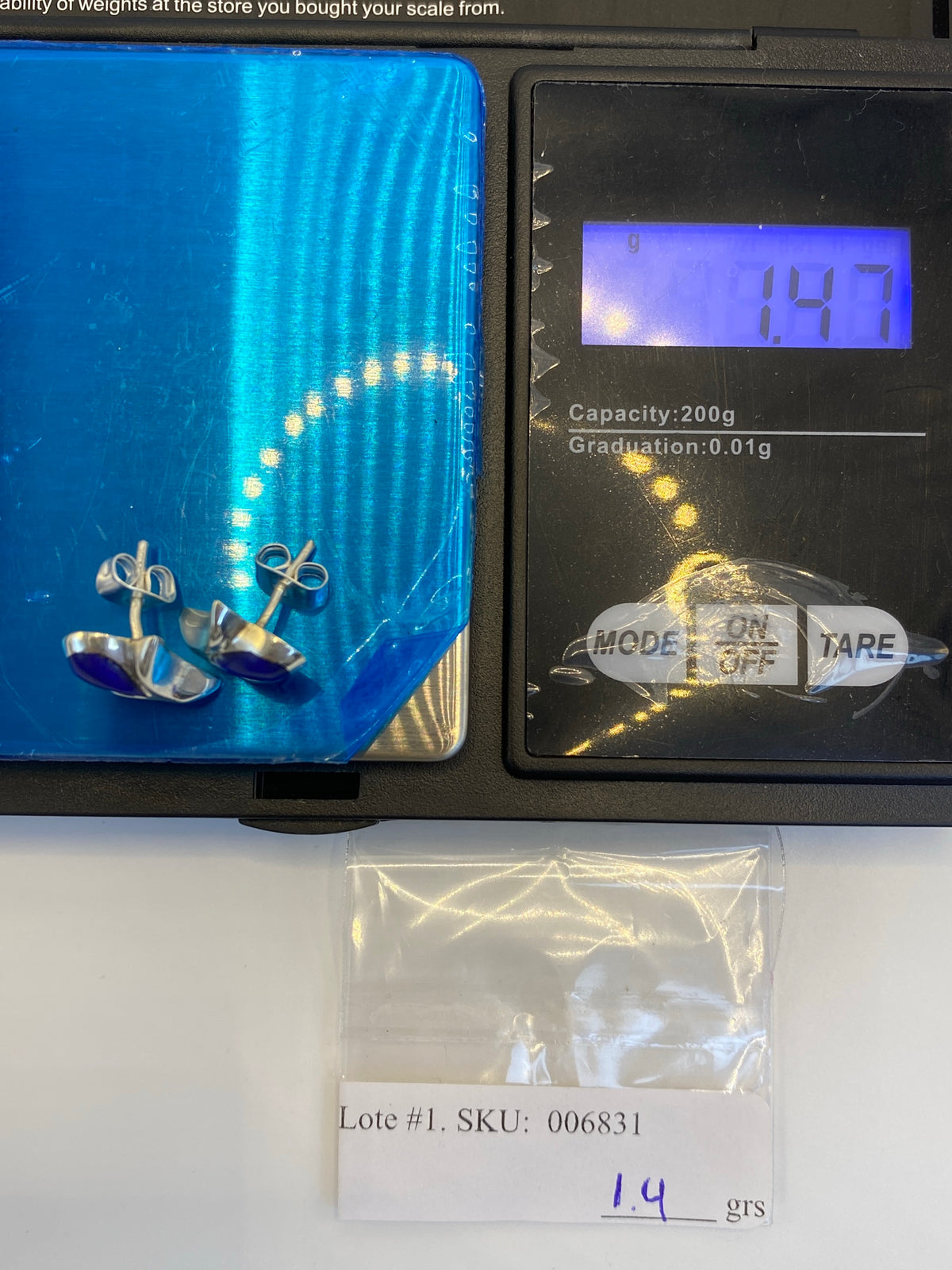 Aretes de Plata con Piedra Azul — Taxco 925 — foto 6