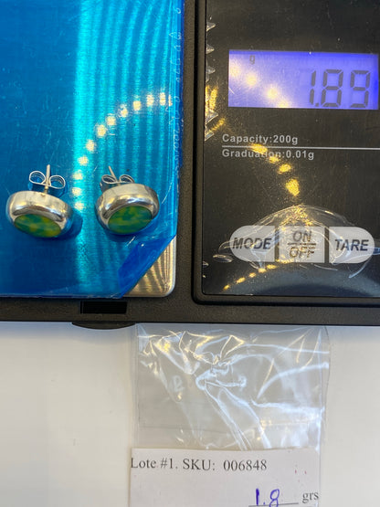 Aretes Plata Incrustación de Piedra — Taxco 925 — foto 6