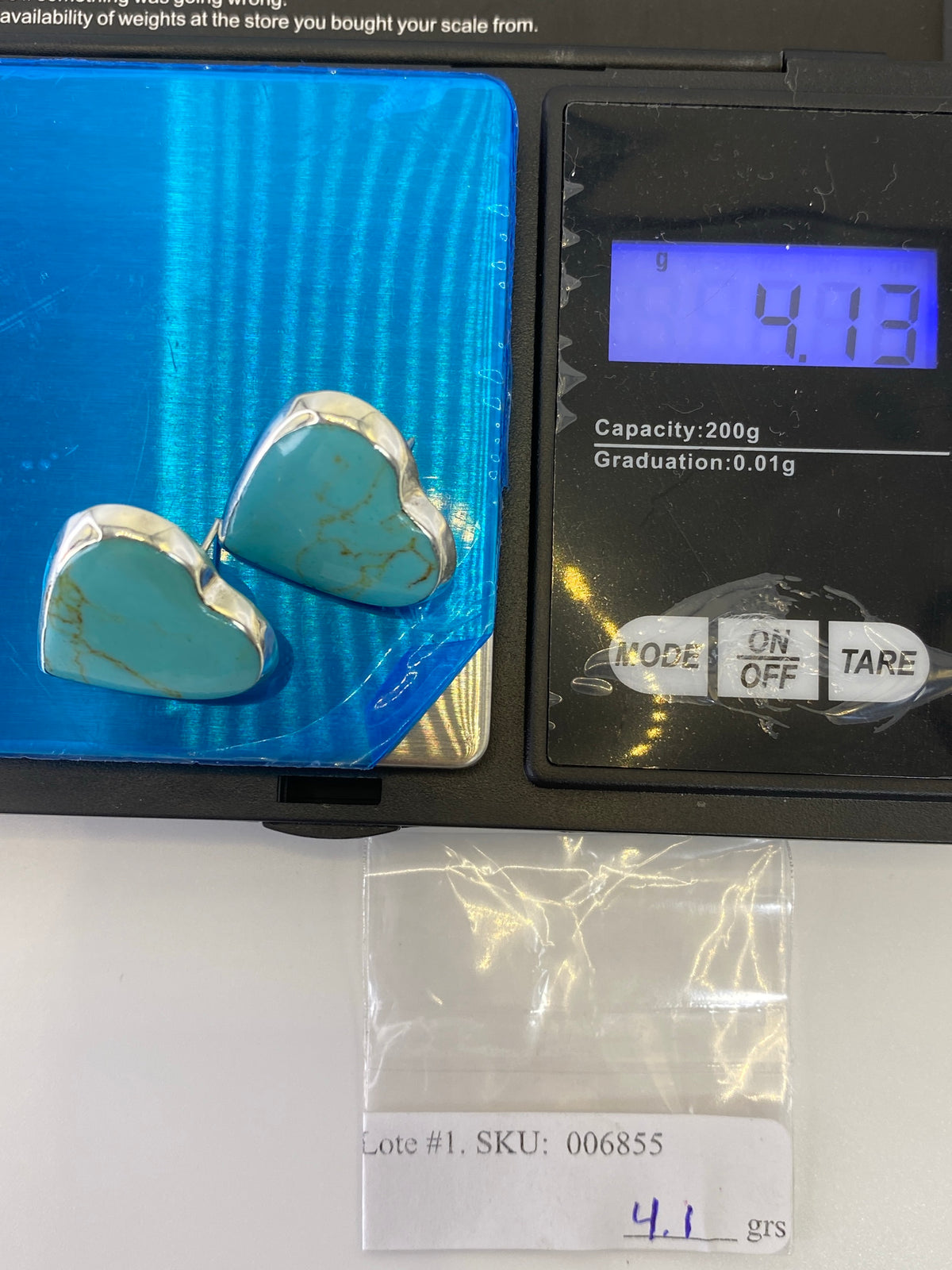 Aretes de Plata con Turquesa Azul Cielo — Taxco 925 — foto 6