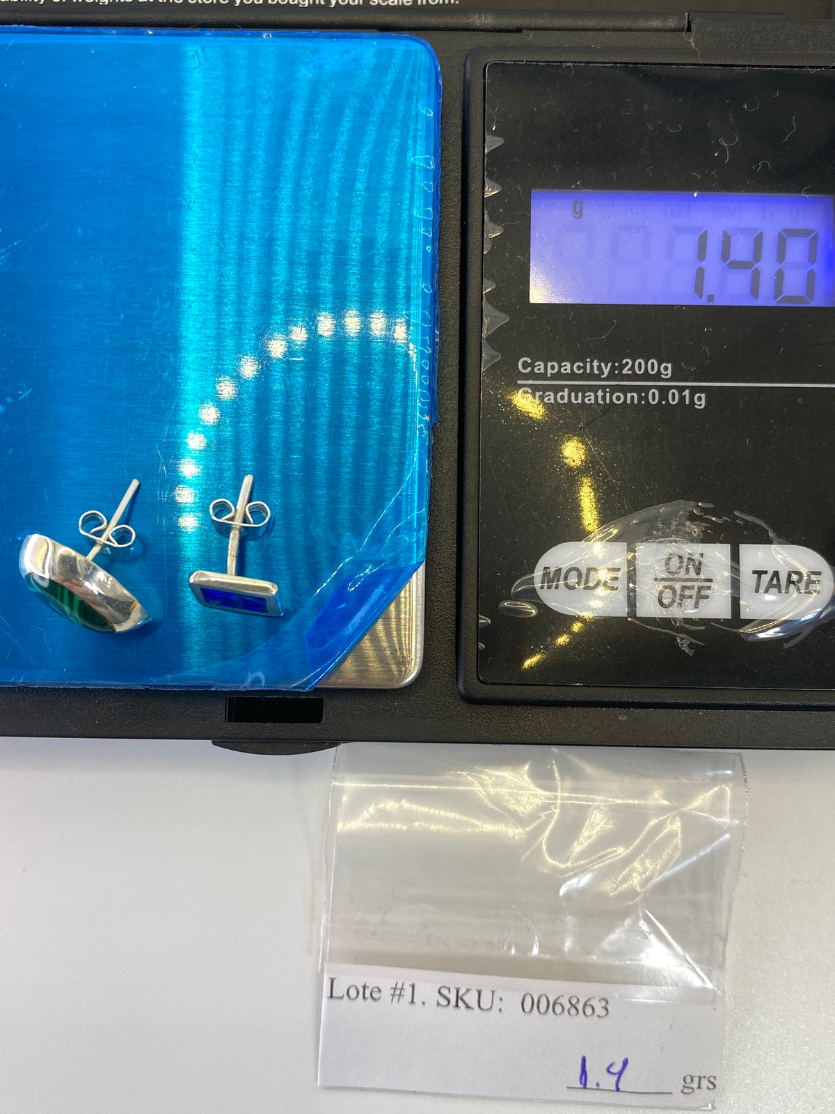 Aretes de Plata con Opalo de Fuego Verde — Taxco 950 — foto 6
